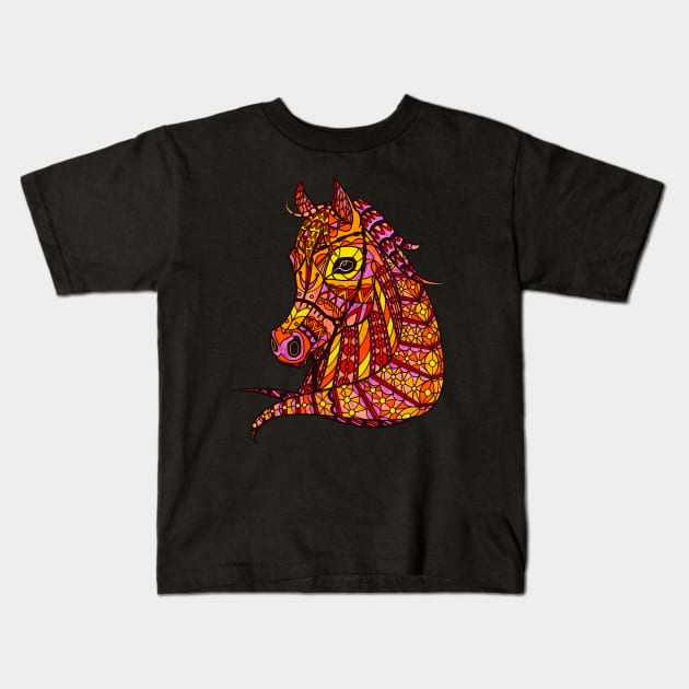 Psychedelic Horse. Kids T-Shirt by Bododobird